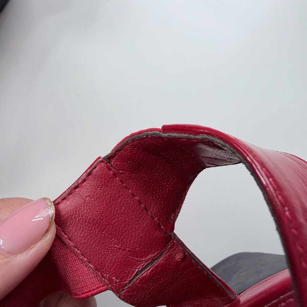 Lauren Ralph Lauren Red Wedge Sandals - Picture 12 of 13